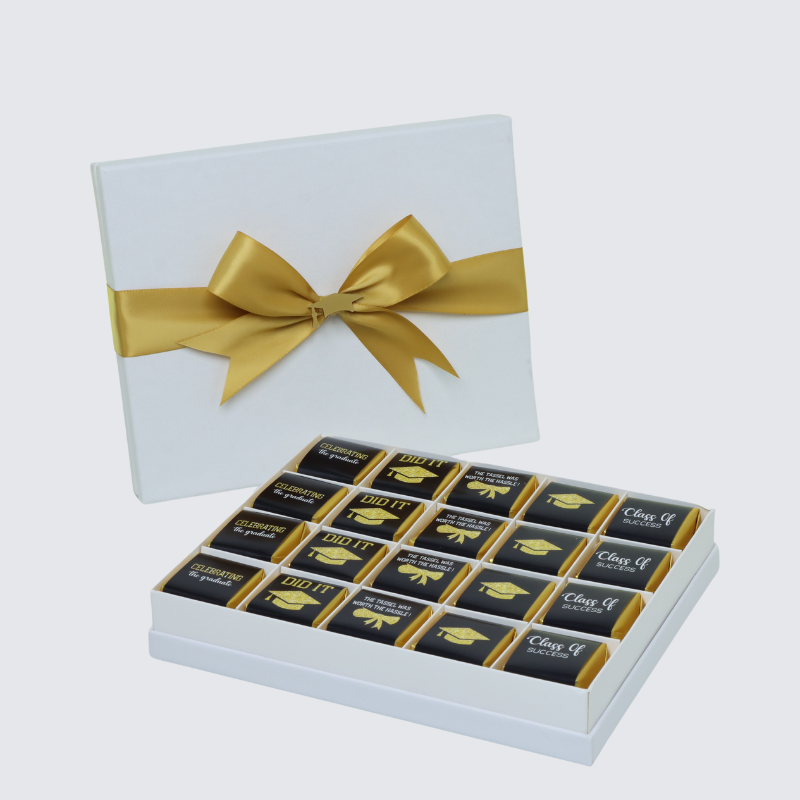 Graduation designed 20-piece chocolate hard box