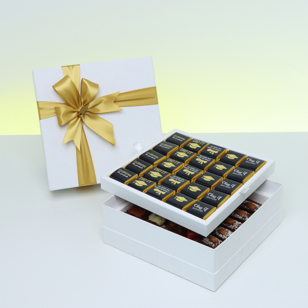 Graduation designed premium chocolate 2-layer hard box