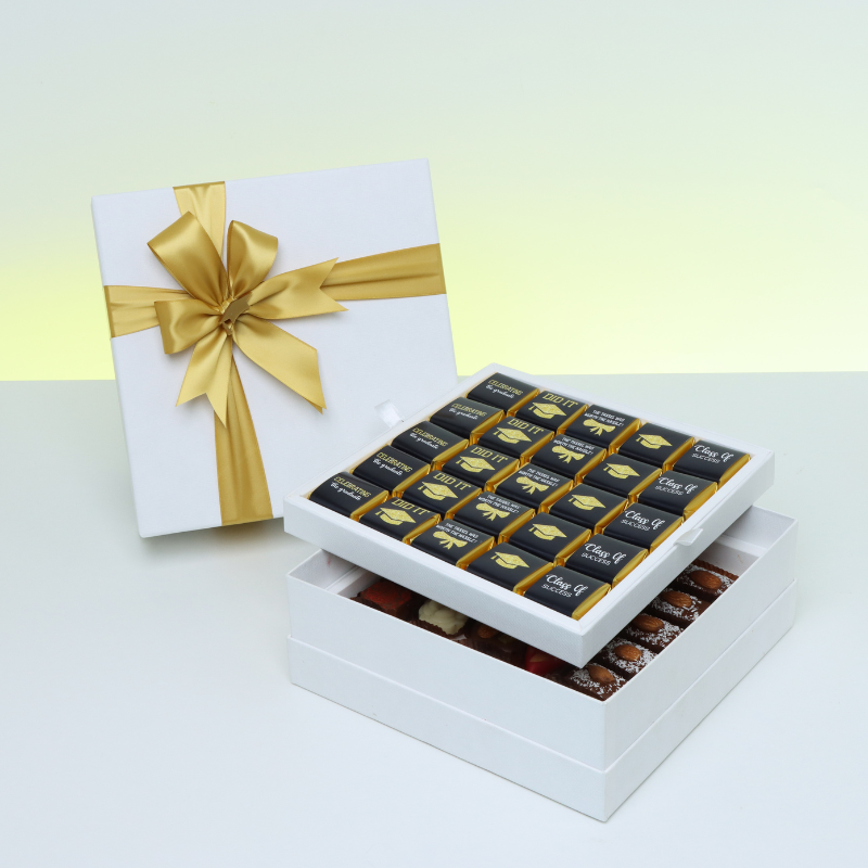 Graduation designed 50-piece chocolate hard box