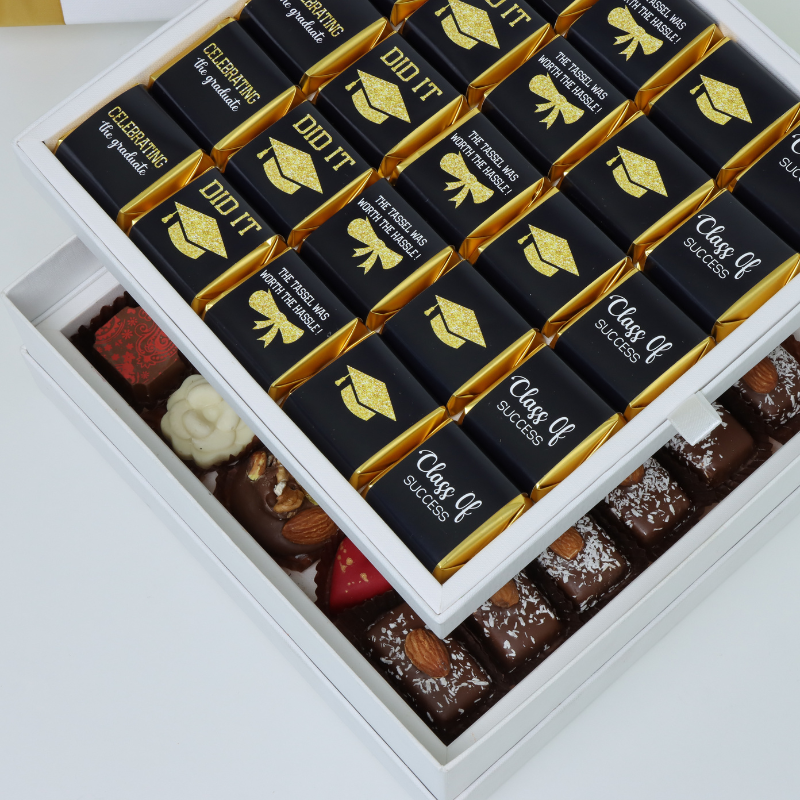 Graduation designed 50-piece chocolate hard box