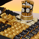 Graduation designed premium chocolate leather large tray