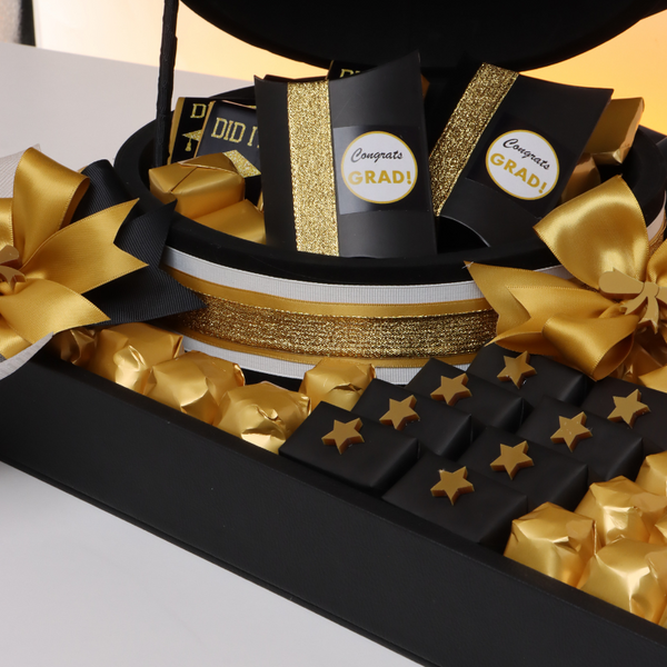 Graduation designed premium chocolate leather large tray