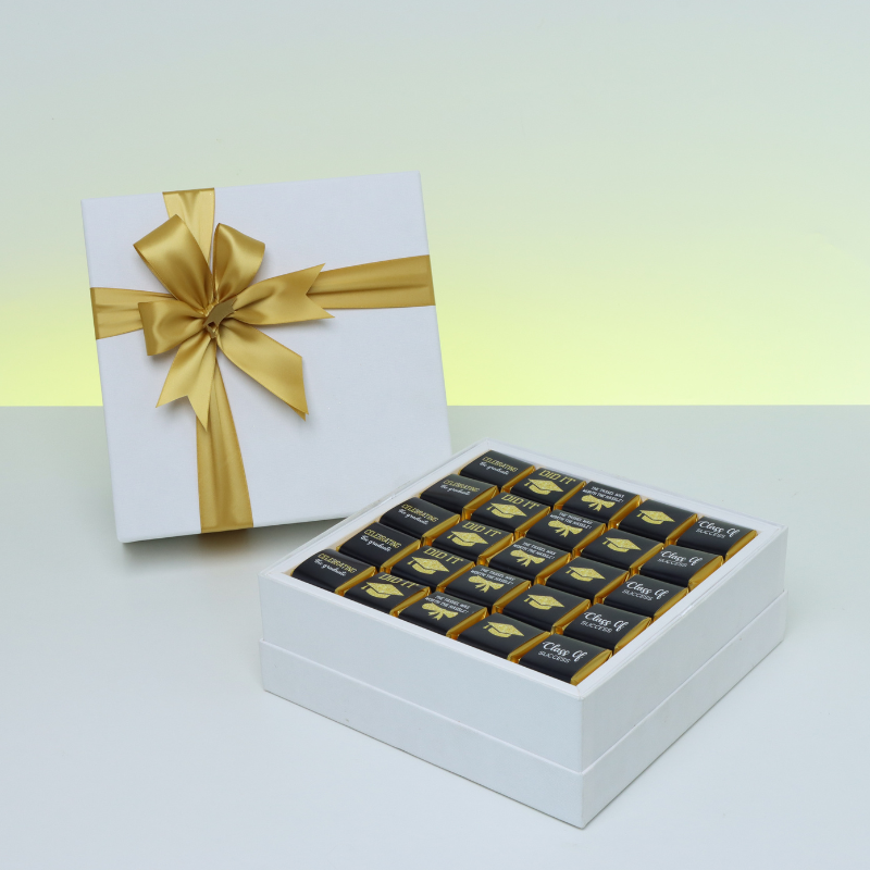 Graduation designed 25-piece chocolate hard box