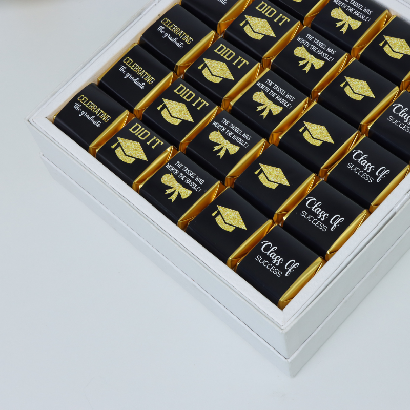 Graduation designed 25-piece chocolate hard box