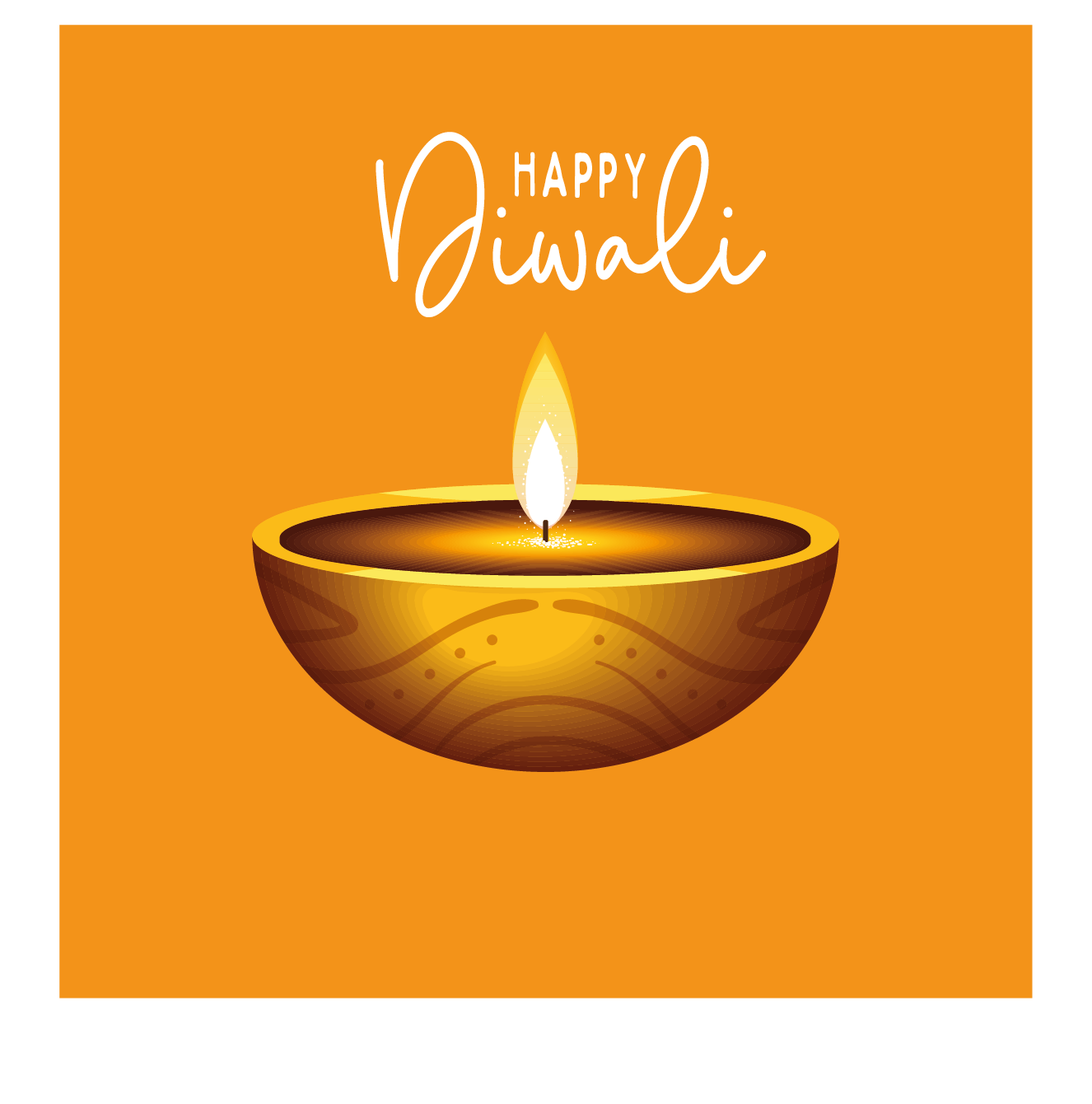 Happy diwali candle light designed greeting card