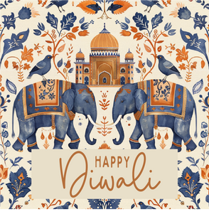 Happy diwali elephant designed greeti...