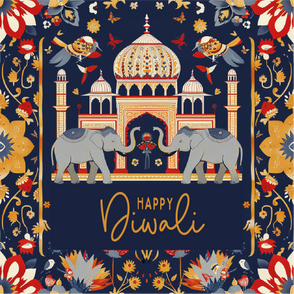 Happy diwali majestic elephant design...
