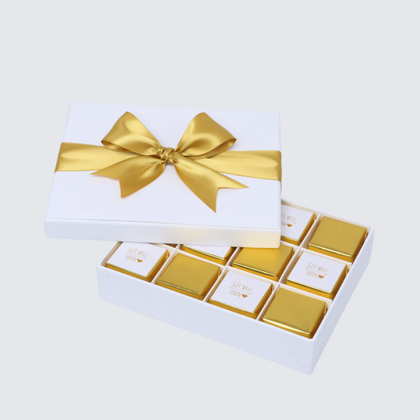 Get well soon gold designed 12P premium chocolate hard box