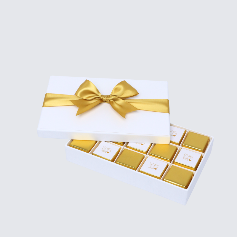 "Get well soon" gold designed 15-piece chocolate hard box