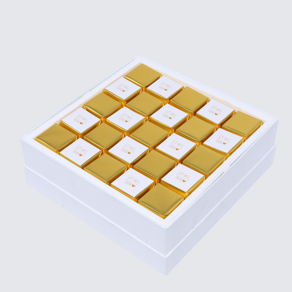 Get well soon gold designed premium chocolate hard box