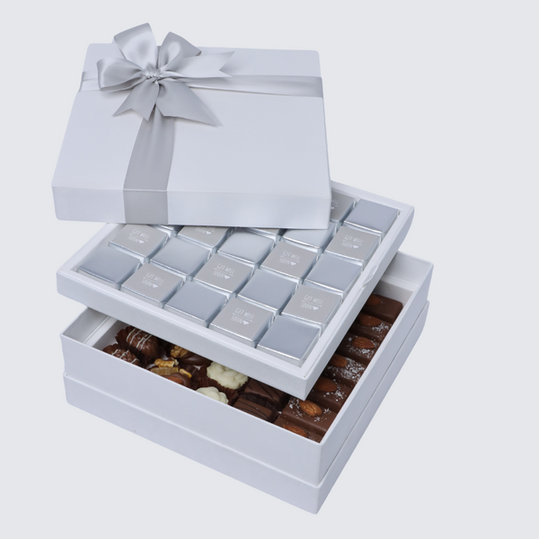 Get well soon silver classic 2-layer premium chocolate hard box