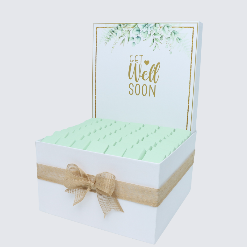 "Get well soon" rustic designed premium chocolate extra large hamper