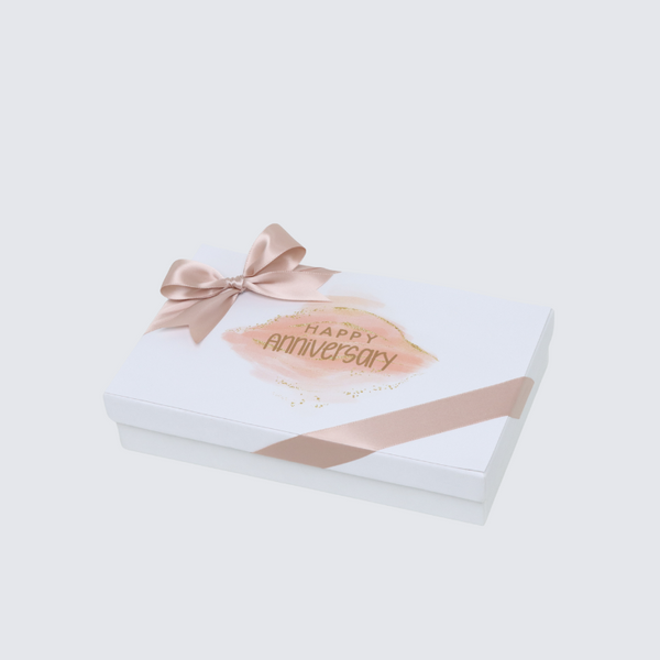Happy anniversary stained designed 15P premium chocolate hard box