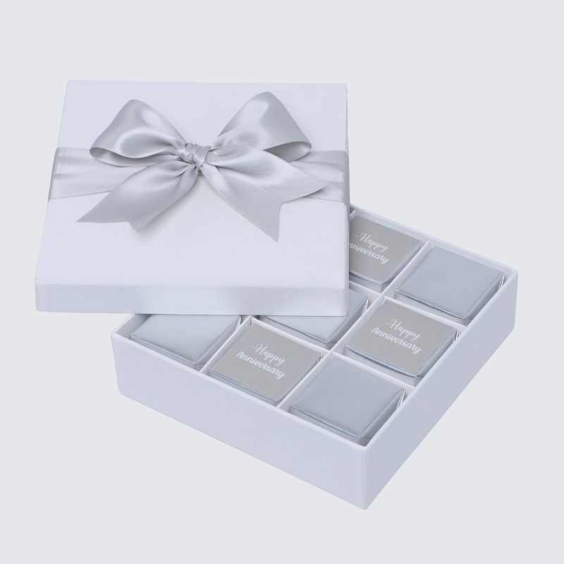 "Happy anniversary" classic 9-piece chocolate hard box