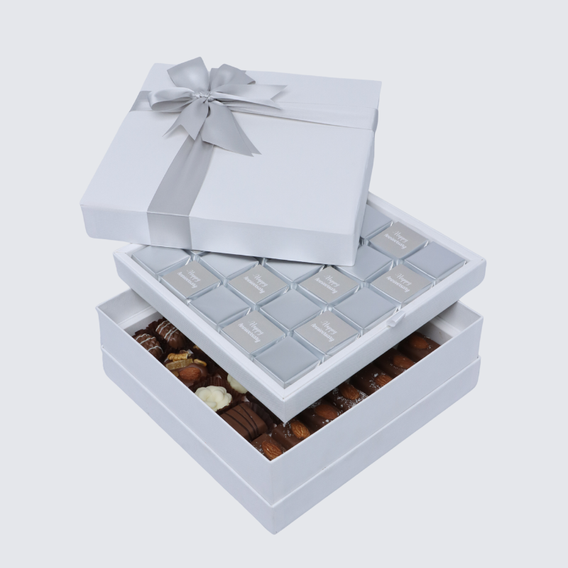 "Happy anniversary" classic 2-layer chocolate hard box