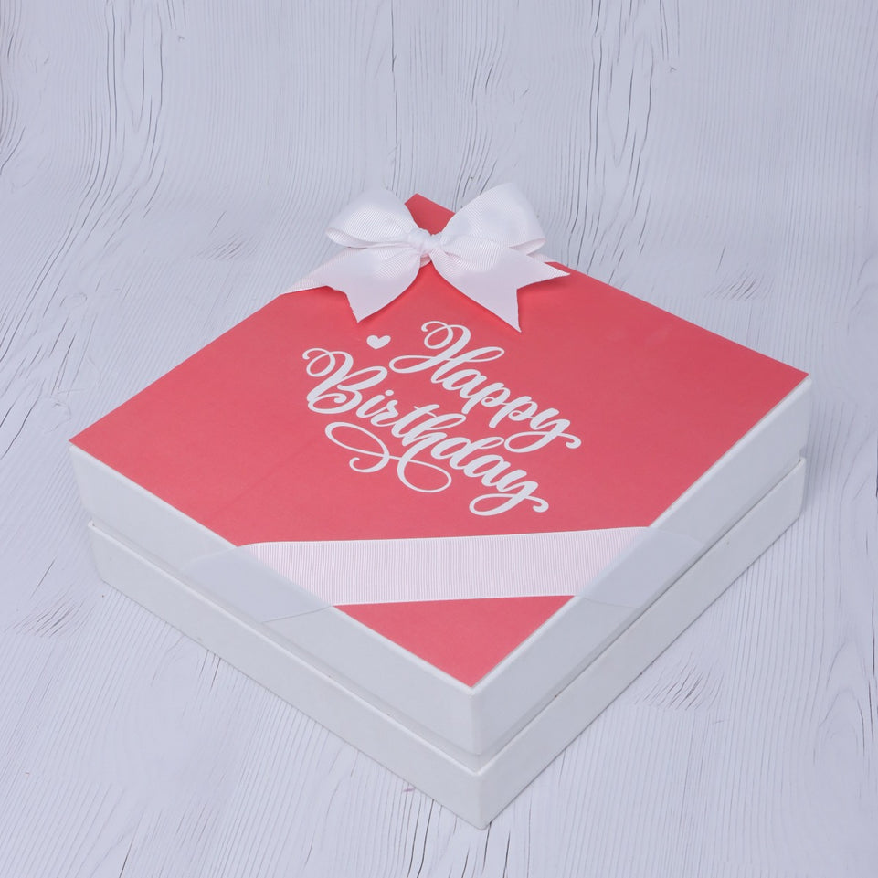 Happy birthday classic minimalist designed 2-layer chocolate hard box