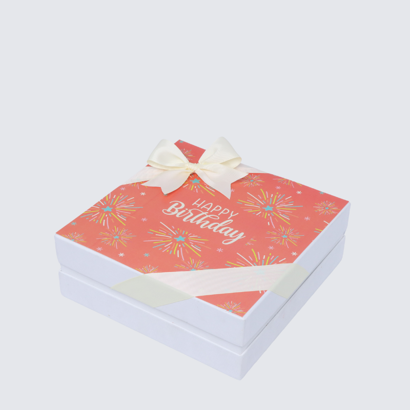 "Happy birthday" fireworks designed premium chocolate hard box