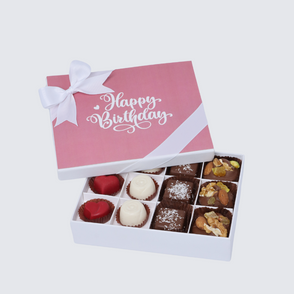 Happy birthday pink designed 12P choc...