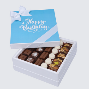 Happy birthday blue designed chocolat...