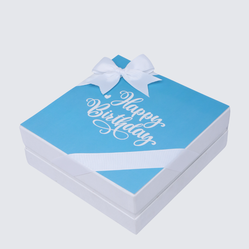 "HAPPY BIRTHDAY" BLUE DESIGNED PREMIUM CHOCOLATE HARD BOX