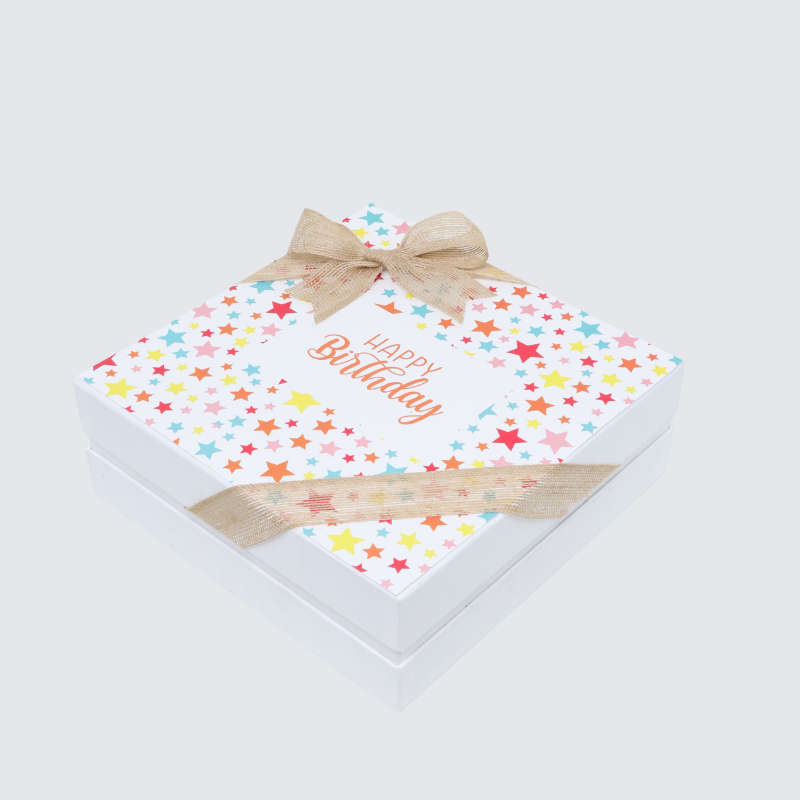 "Happy birthday" star colorful designed premium chocolate hard box