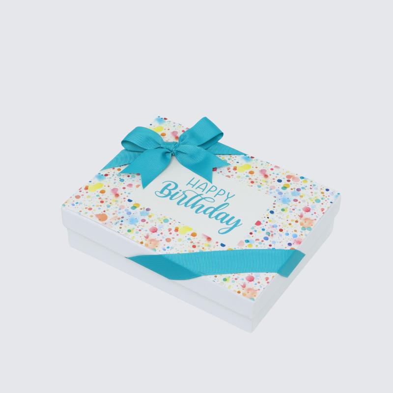 " Happy birthday " paint splash designed 12-piece chocolate hard box