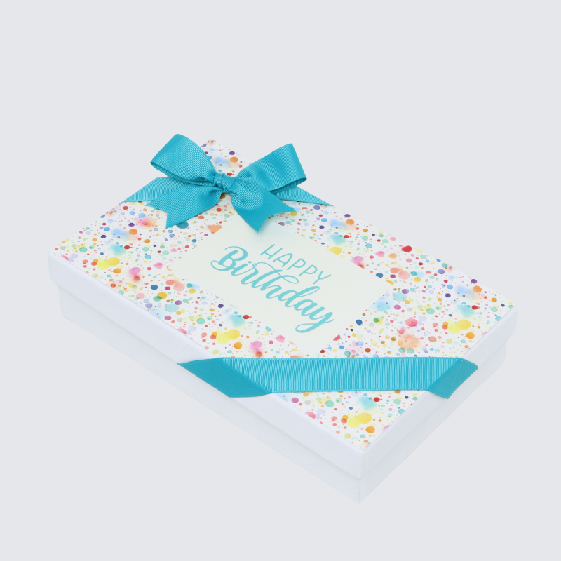 " Happy birthday " paint splash designed 15-piece chocolate hard box