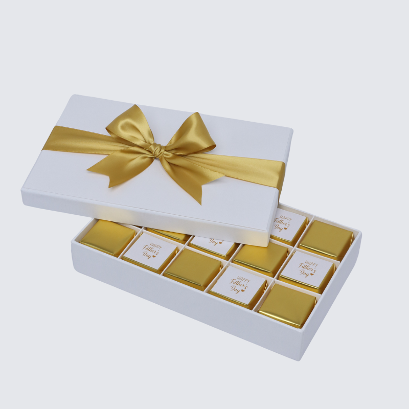 Happy father's day gold designed 15-piece chocolate hard box