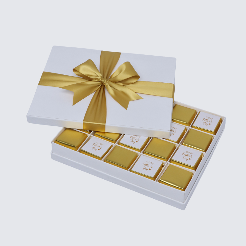 Happy father's day gold designed 20-piece chocolate hard box