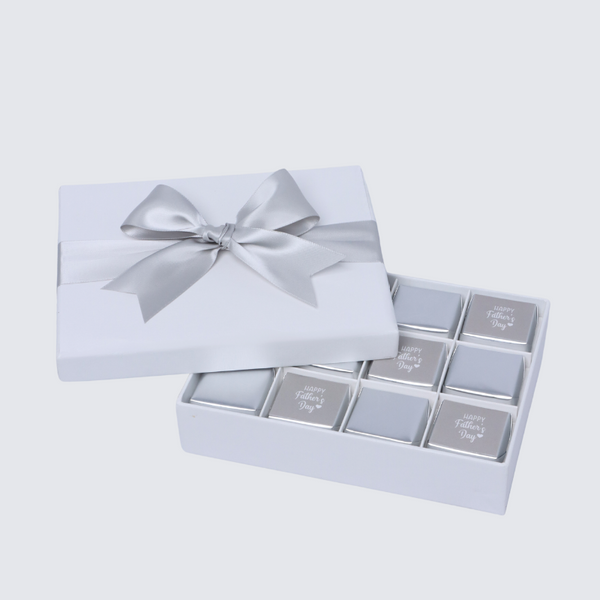 Happy father's day classic silver designed 12P premium chocolate hard box