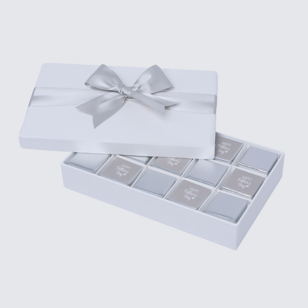Happy father's day classic silver designed 15P premium chocolate hard box