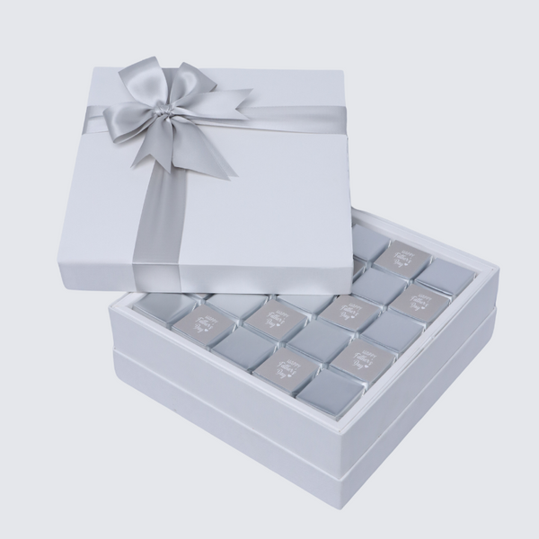 Happy father's day classic silver designed chocolate hard box