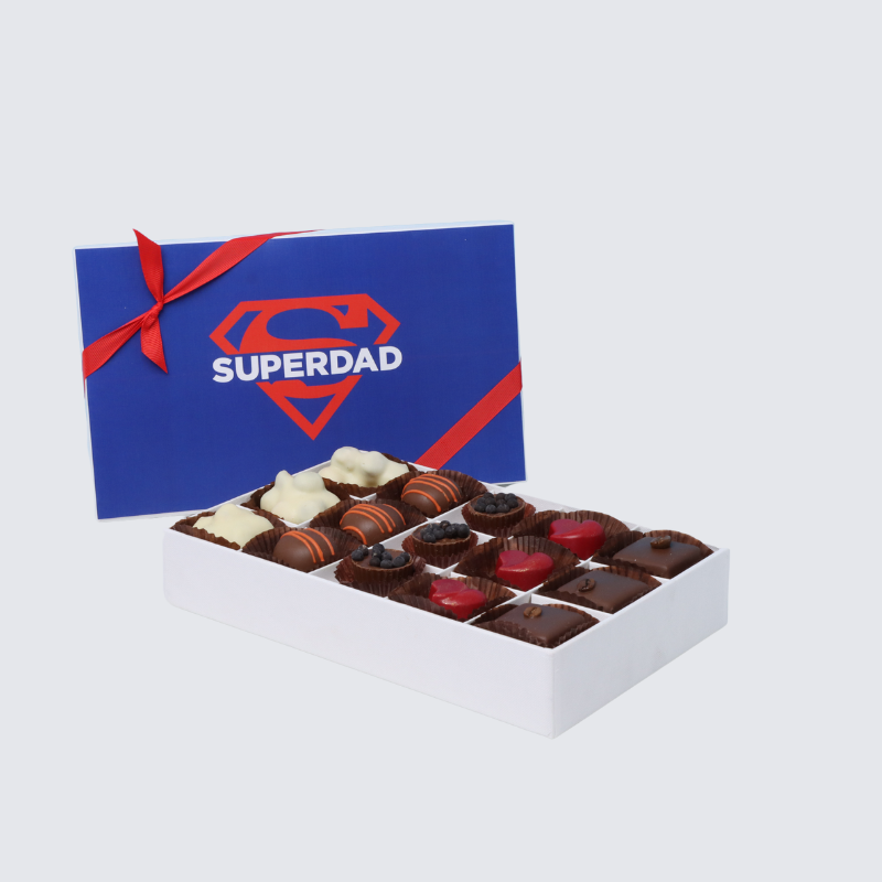 "Superdad" father's day 15-piece chocolate hard box