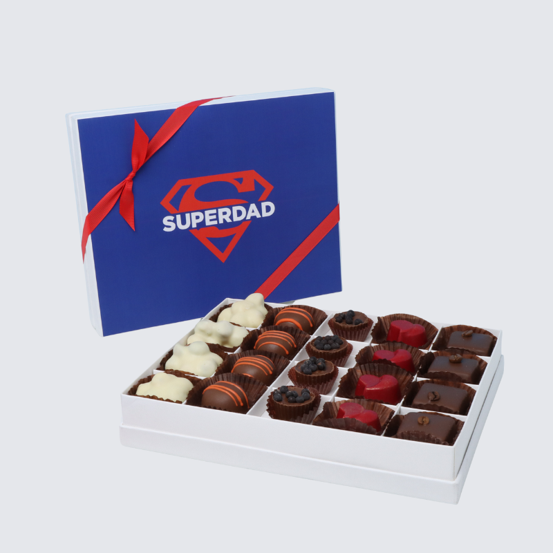 "Superdad" father's day 20-piece chocolate hard box