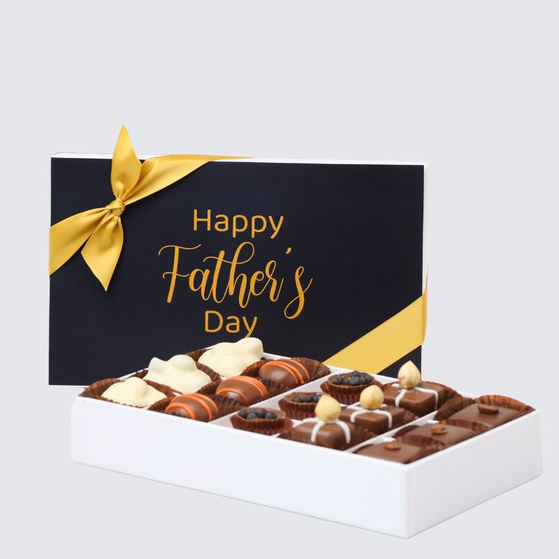 Father's day black 15-piece chocolate hard box