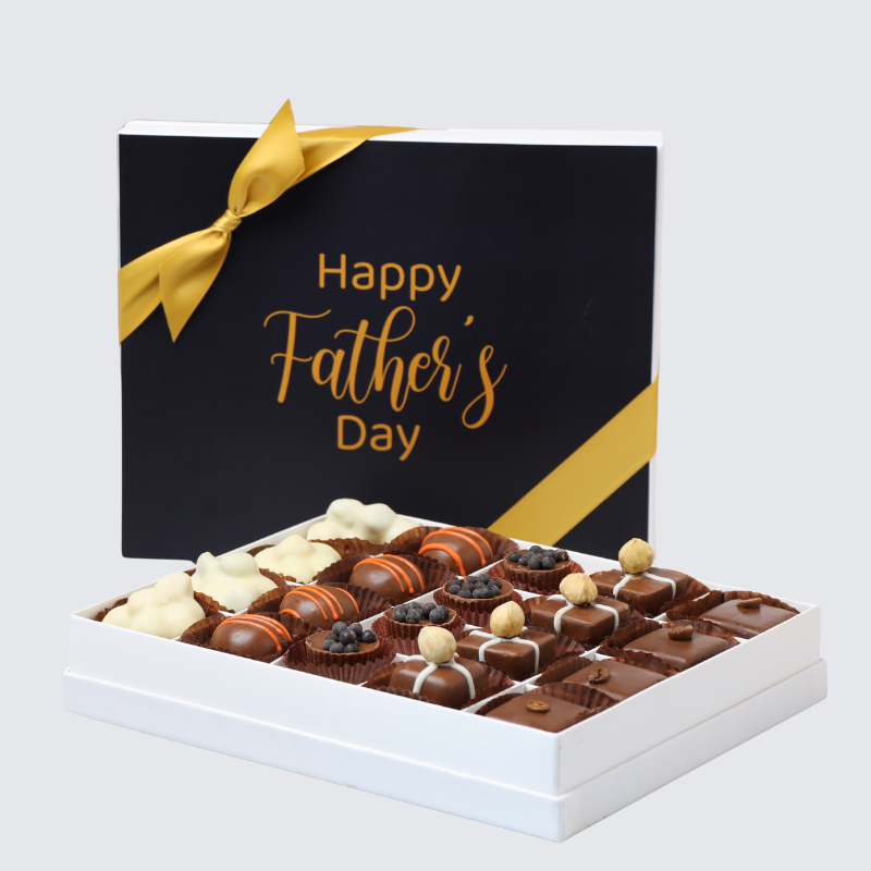 Father's day black 20-piece chocolate hard box