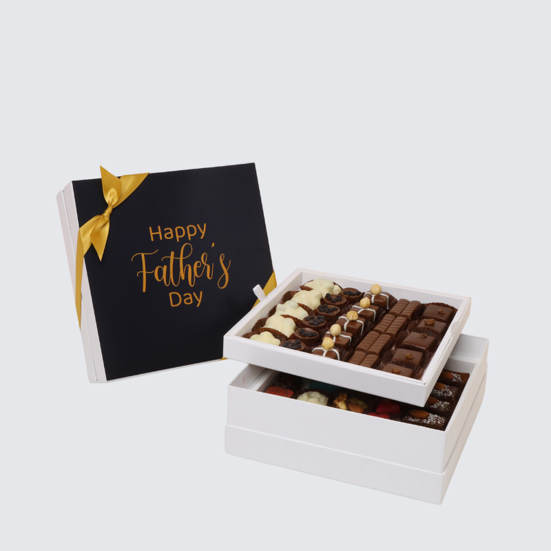 Father's day black 2-layer chocolate hard box