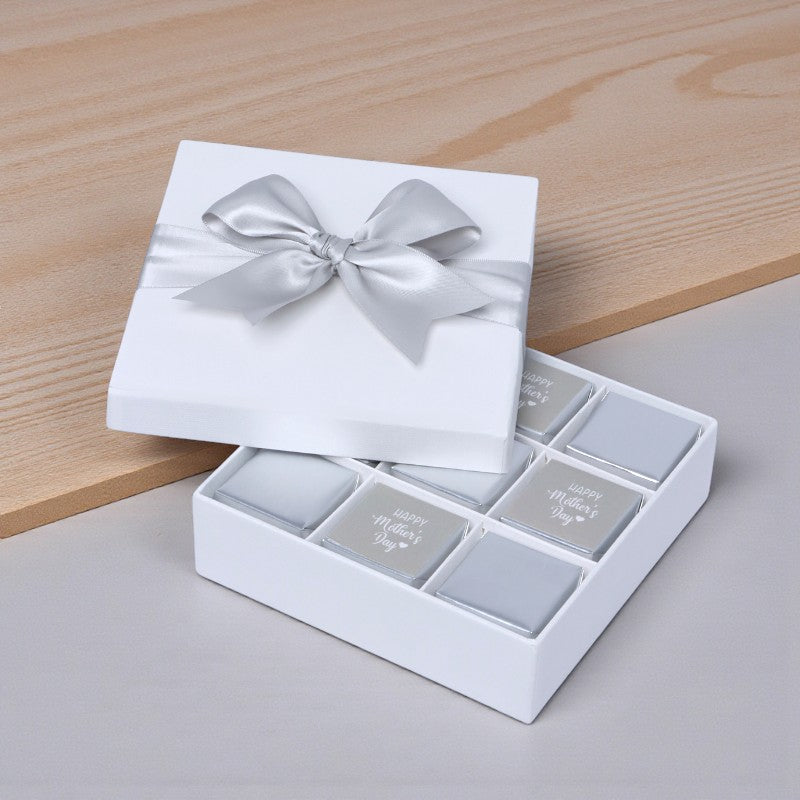 "Happy mother's day" classic silver 9P premium chocolate hard box