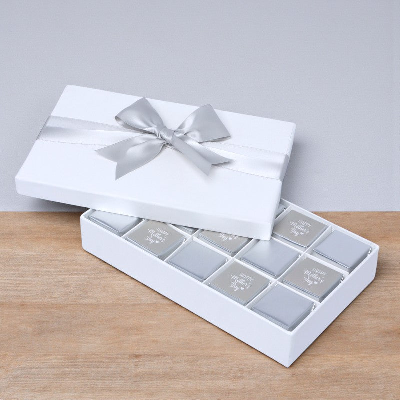 "Happy mother's day" classic silver 15-piece chocolate hard box