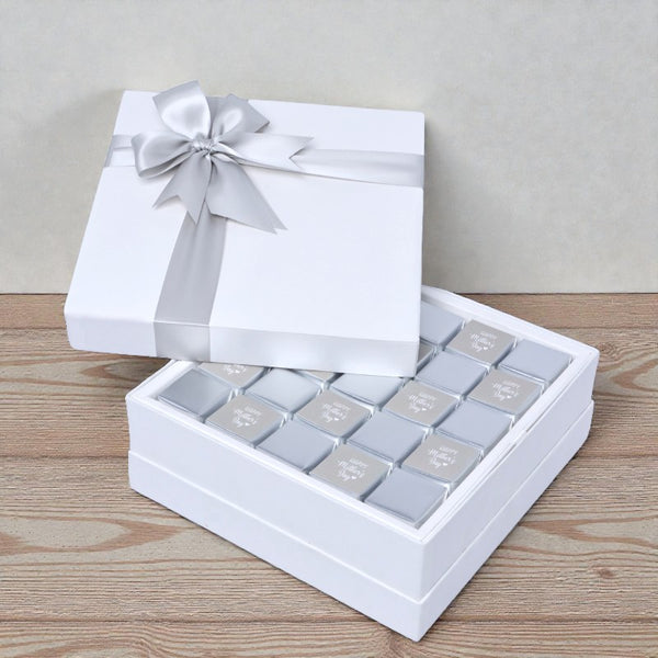 "Happy mother's day" classic silver 25-piece chocolate hard box