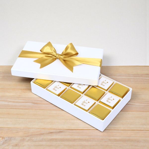 "I love you" gold designed 15-piece premium chocolate hard box
