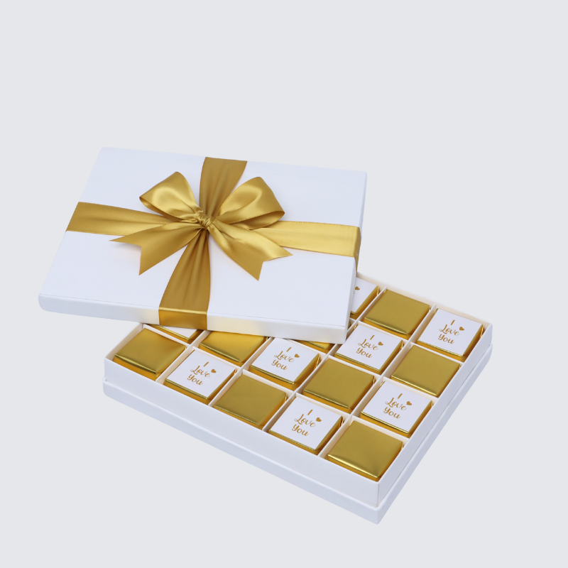 "I love you" gold designed chocolate 20-piece chocolate hard box