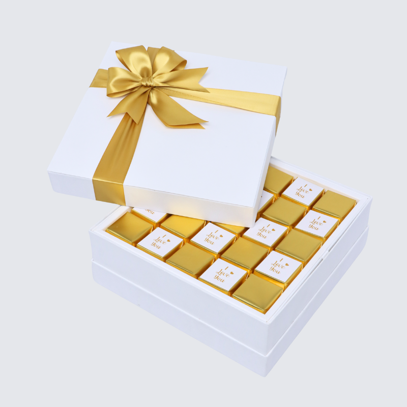 "I love you" gold designed chocolate premium chocolate hard box