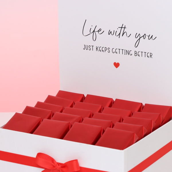 Love message "life with you" designed premium chocolate medium hamper