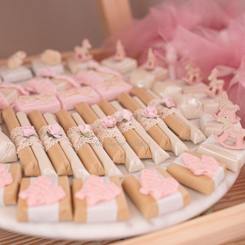 Baby girl rustic dessert table