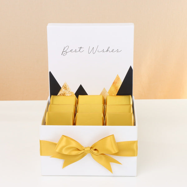 Best wishes geometric designed chocolate small hamper