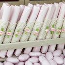 Crochet ribbon flower decorated loose chocolate stick