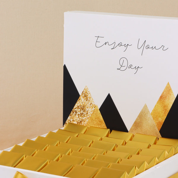 Enjoy your day geometric designed premium chocolate large hamper