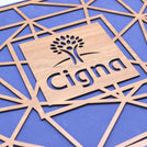 Corporate branded laser cut wood chocolate hard box