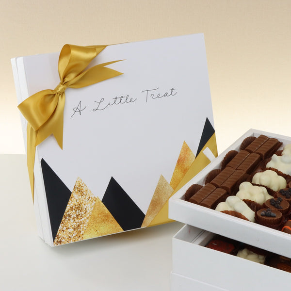 A little treat geometric designed 2-layer premium chocolate hard box